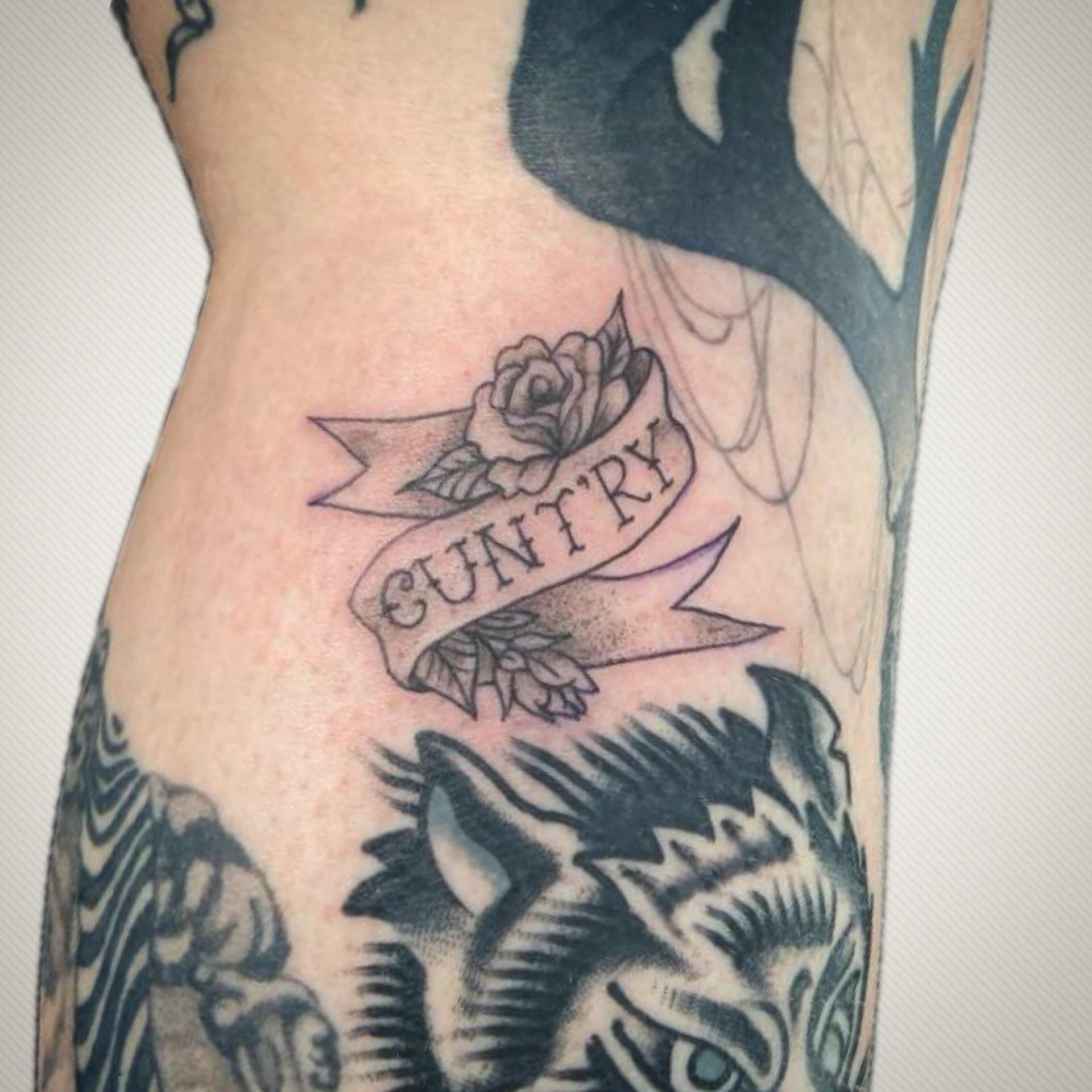 Tattoo by @mstarkweatherart — american_traditional, black_and_grey
