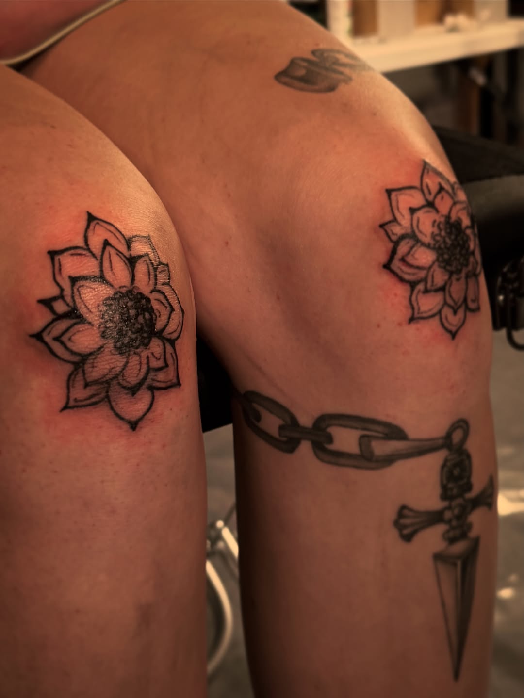 Tattoo by @jazzstabz — black_and_grey, ornamental