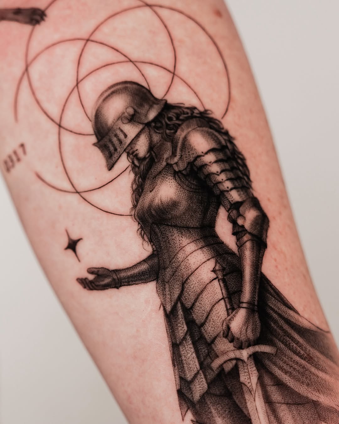 Tattoo by @jz_inker — dotwork, black_and_grey