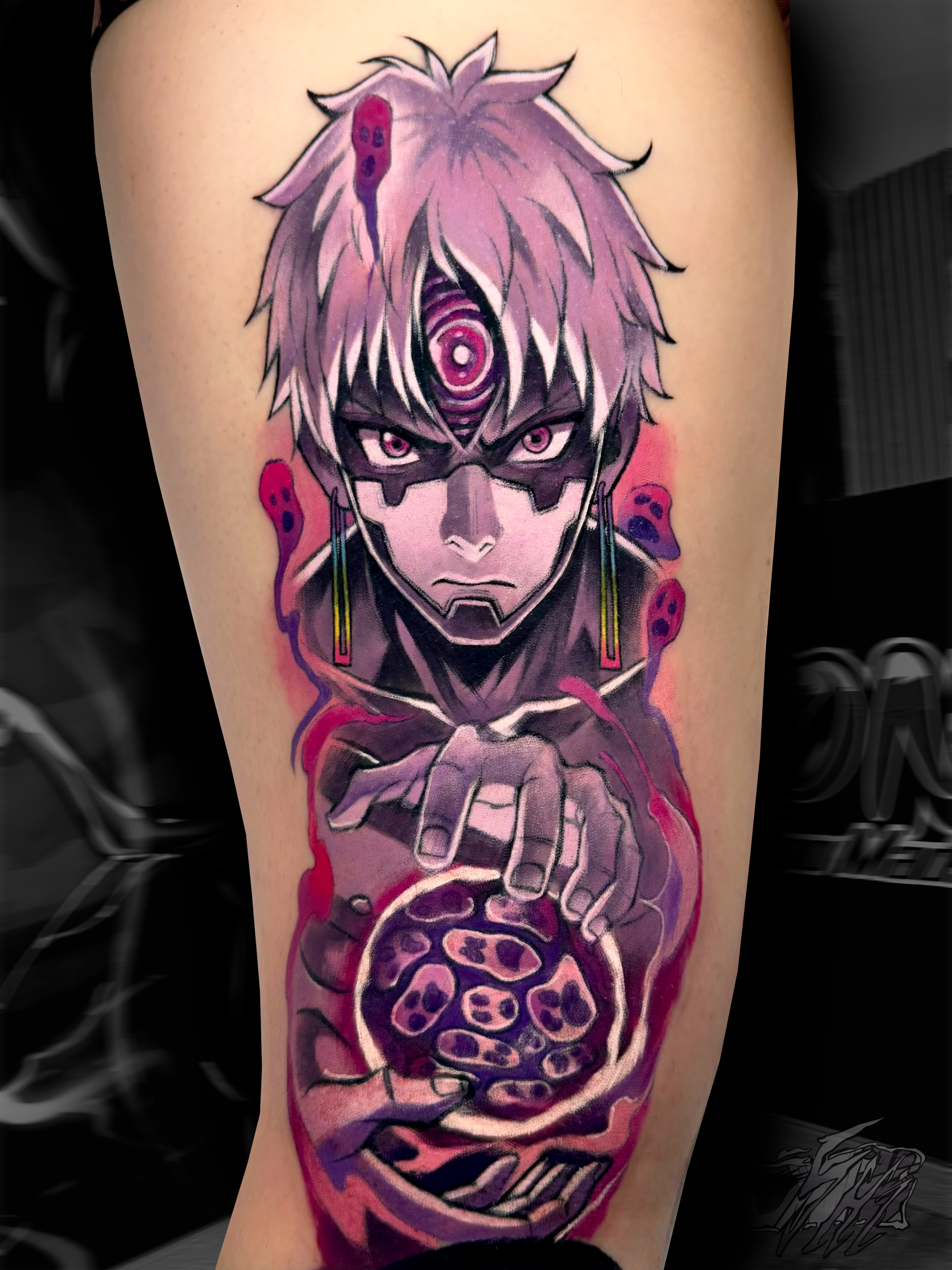 Tattoo by @ivanpelegrinmedina — anime, dotwork