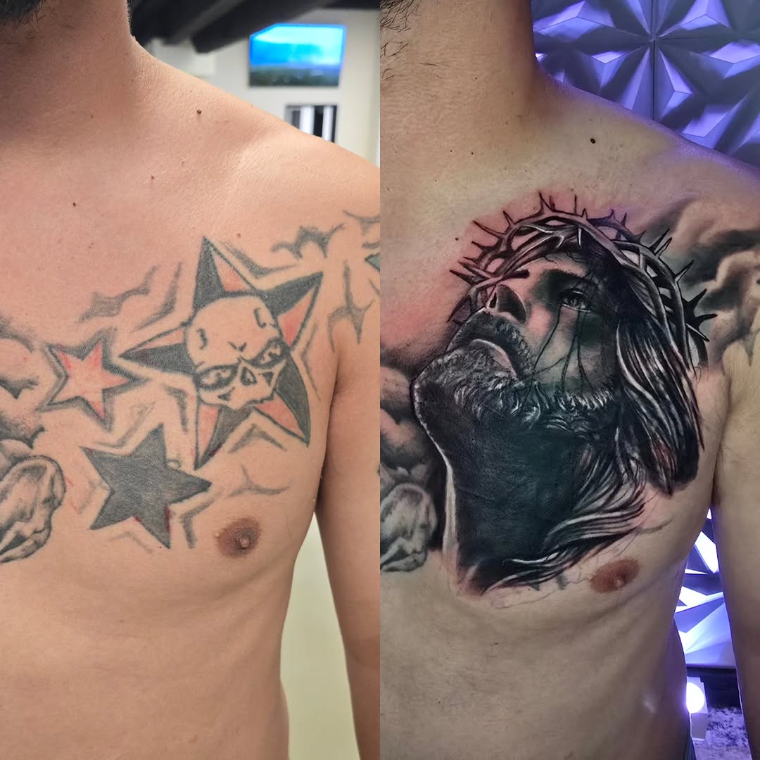 Tattoo by @invadertiv — realism, black_and_grey