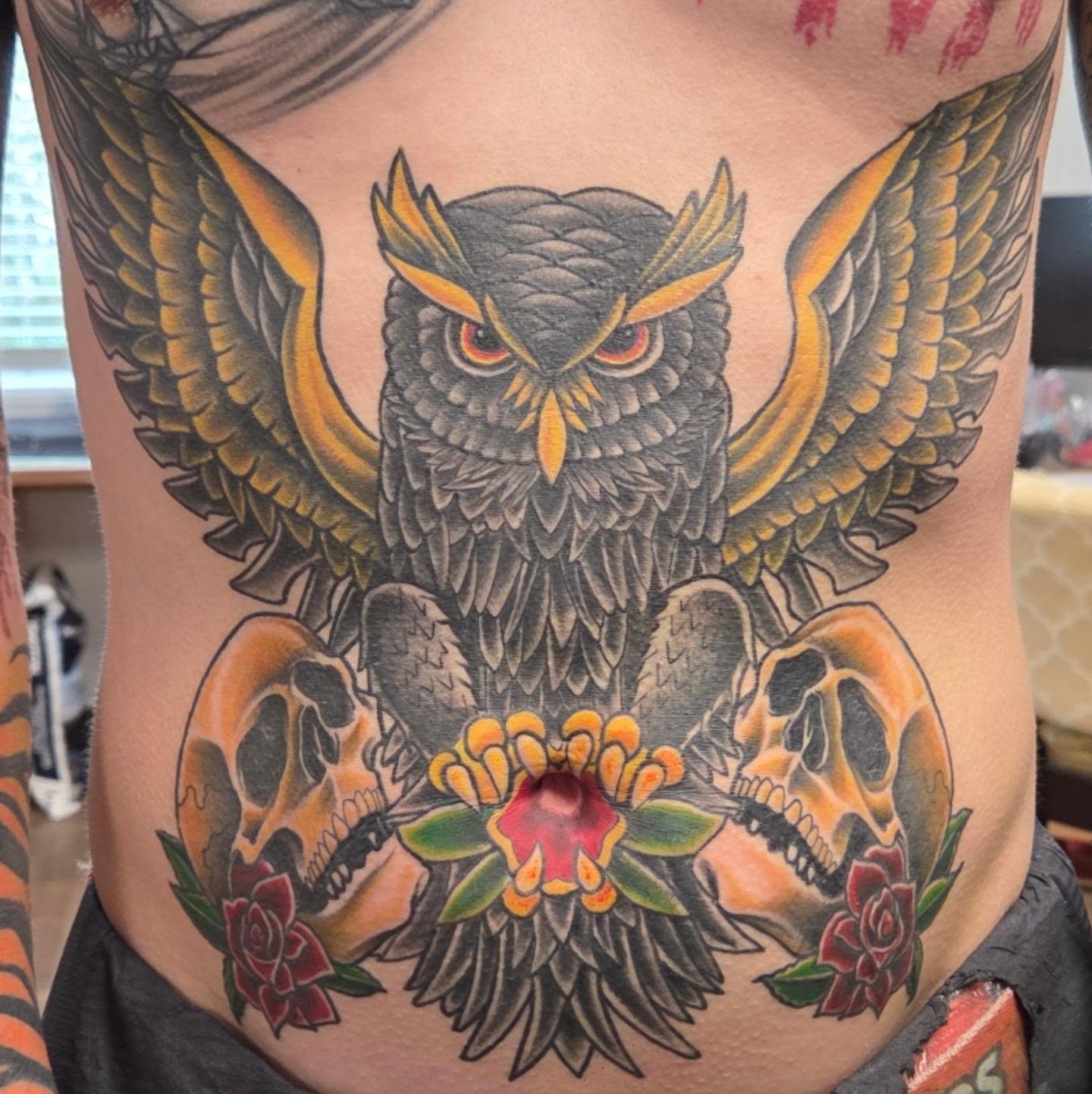 Tattoo by @crucible.ink — american_traditional, dark_realism