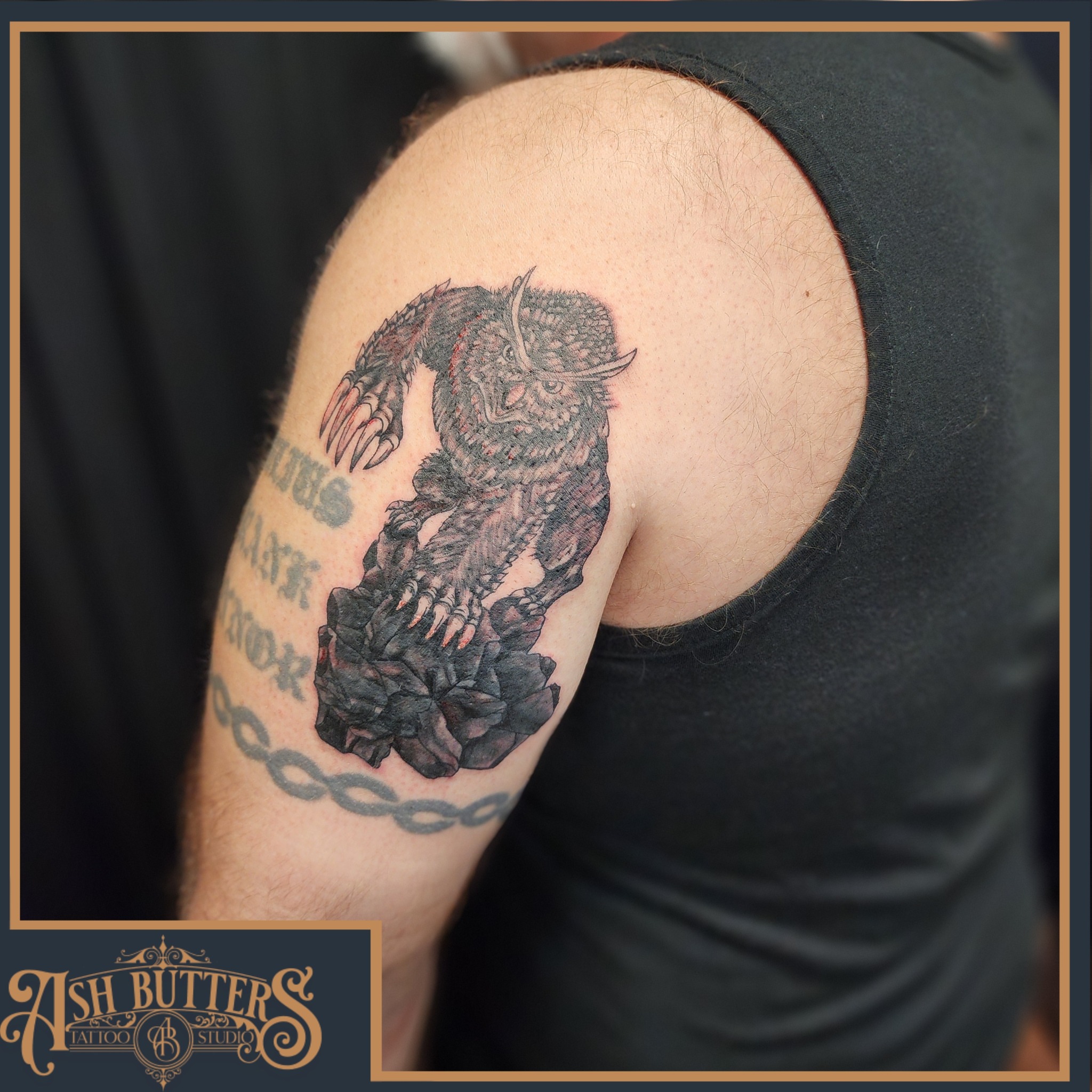Tattoo by @tattoos_bybutters — black_and_grey