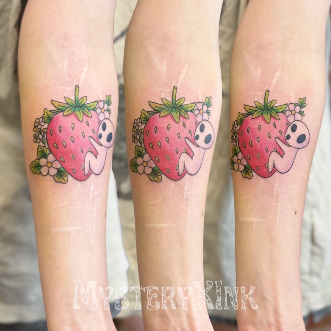 Tattoo by @mysteryxink — dotwork, anime