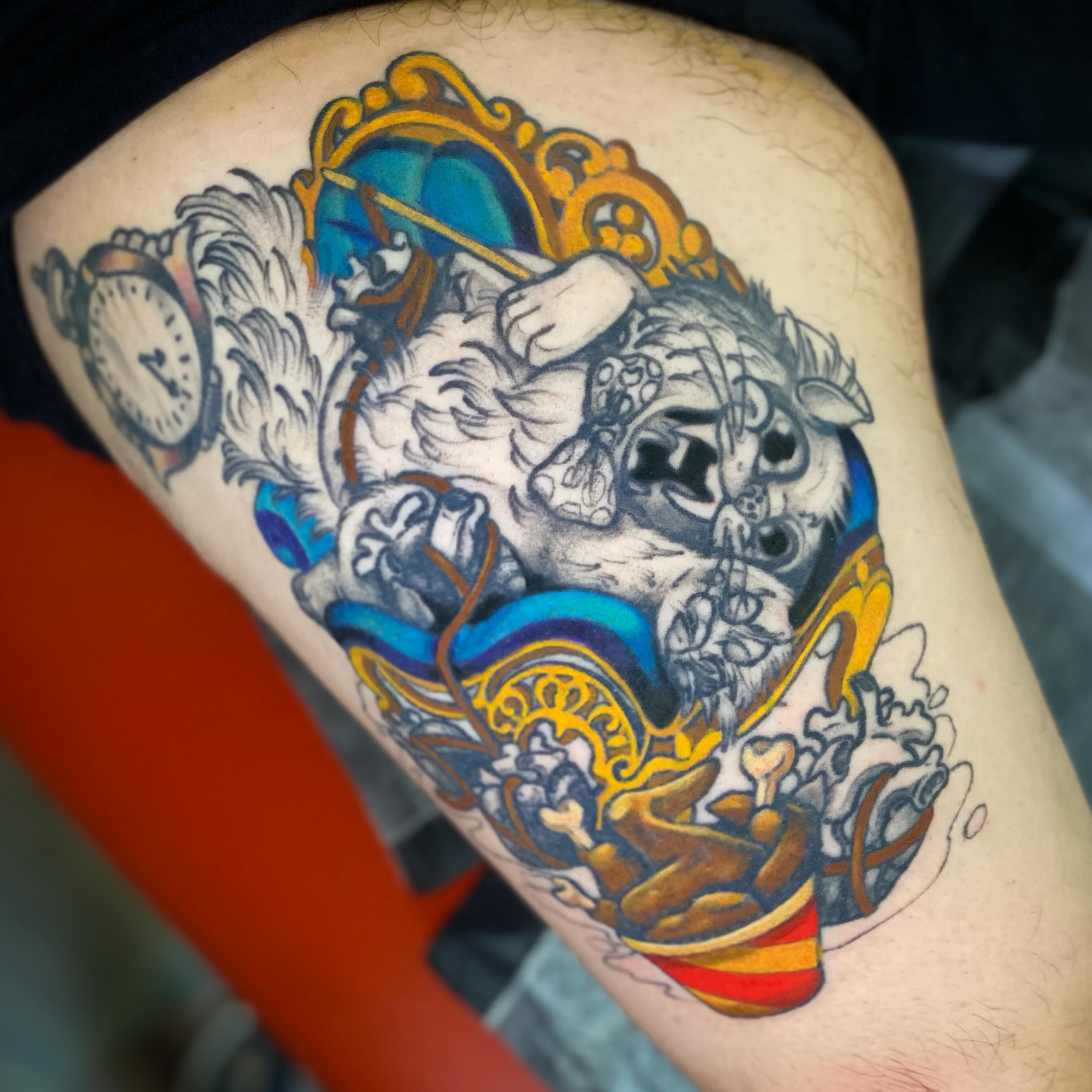 Tattoo by @lindsay.stardust — american_traditional, dotwork