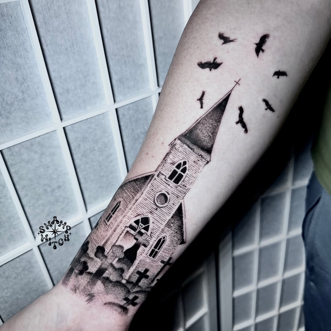 Tattoo by @swamp.witch.tattoos โ black_and_grey, realism
