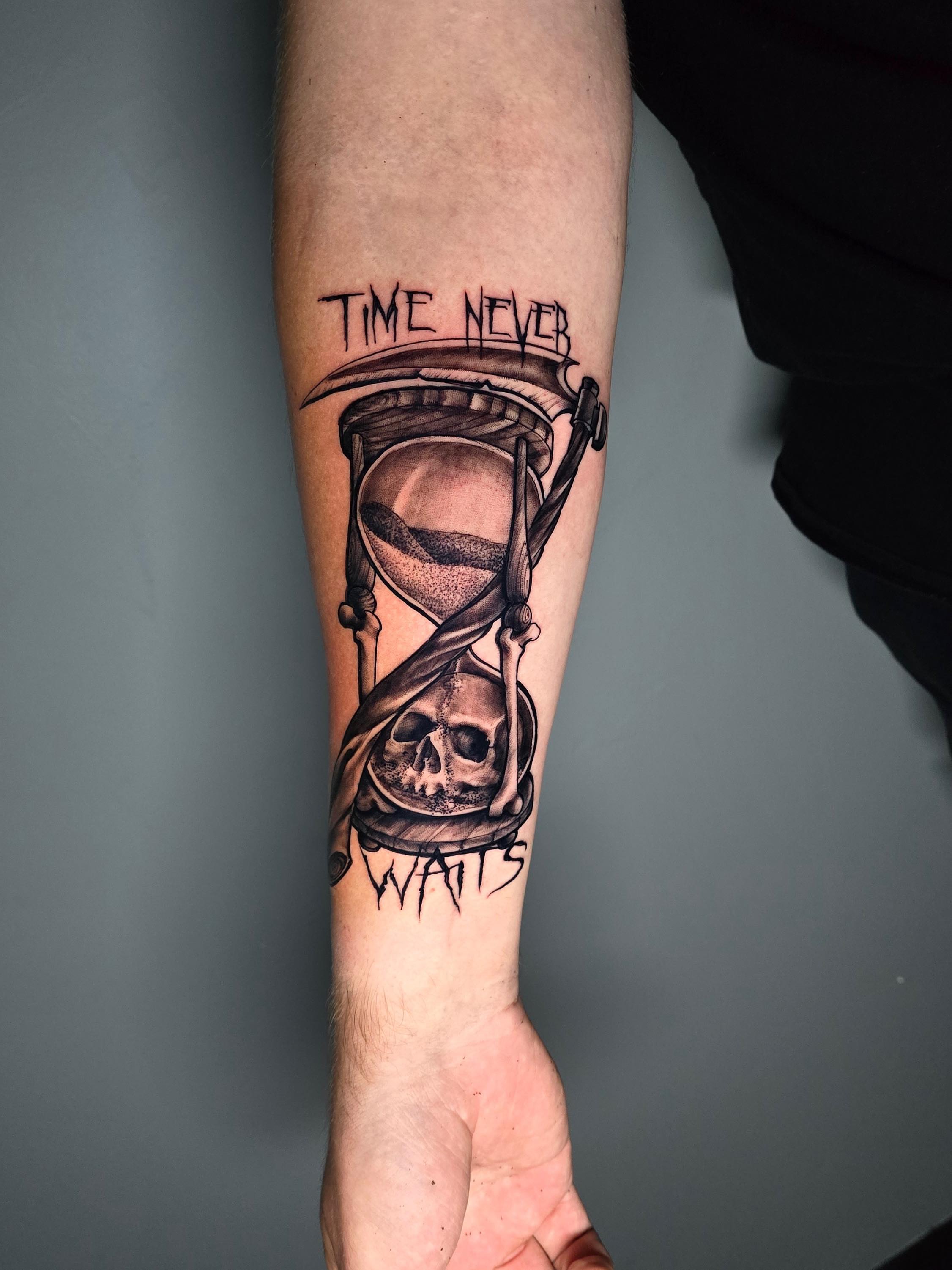 Tattoo by @tanktat2z — black_and_grey, realism
