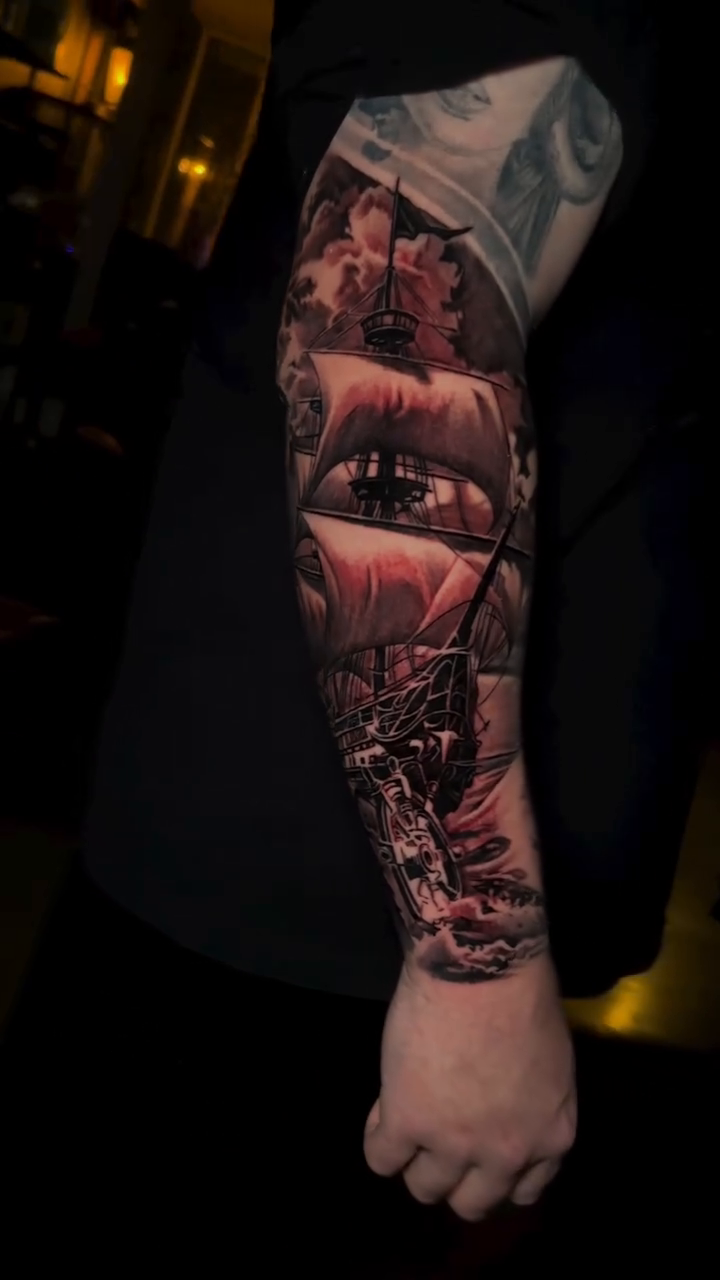 Tattoo by @crisp_ink — realism, black_and_grey