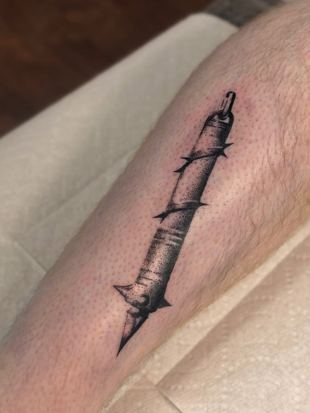 Tattoo by @laikatats — black_and_grey, dotwork