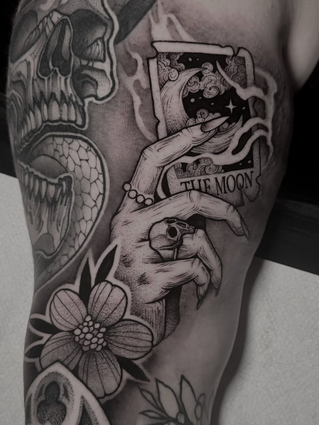 Tattoo by @tattoos_by_bear — black_and_grey, dark_realism