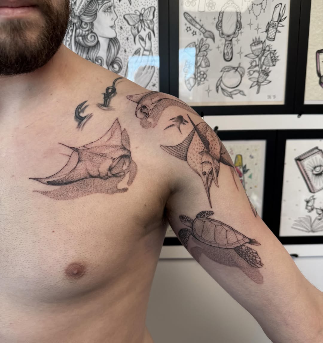 Tattoo by @inkedbydelaney — dotwork, realism