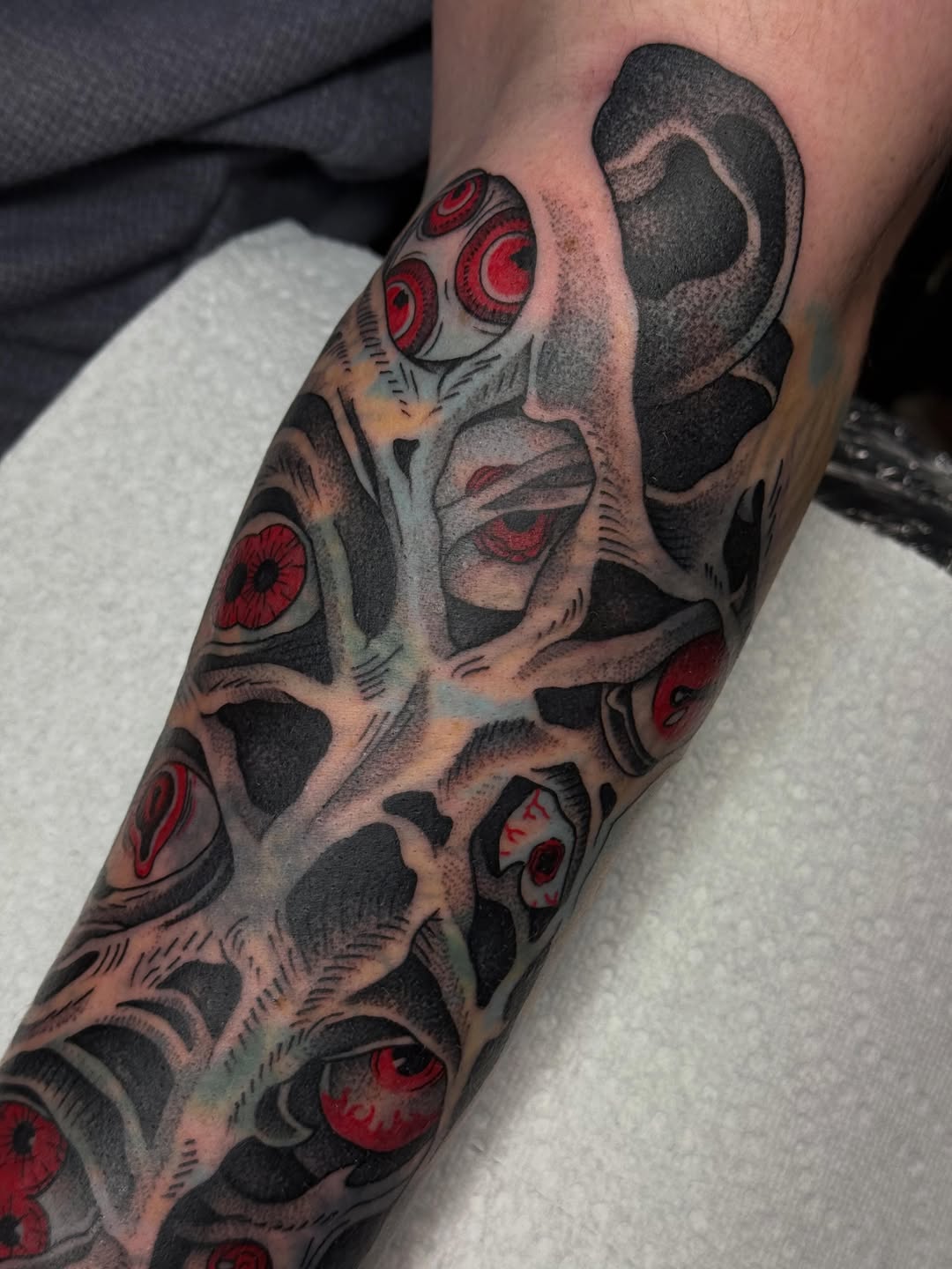 Tattoo by @rxr.dreadzilla — dark_realism, blackwork