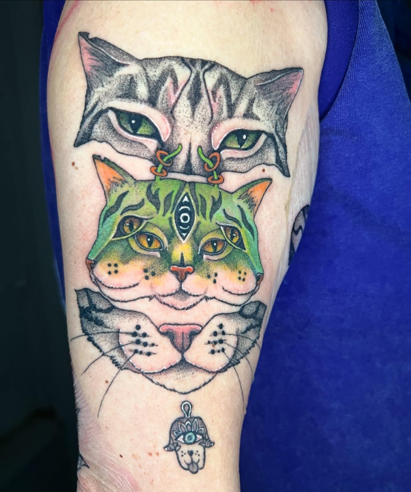 Cats dotwork tattoo on the forearm by ✨ Pata Pardee ✨ illustration tattoo