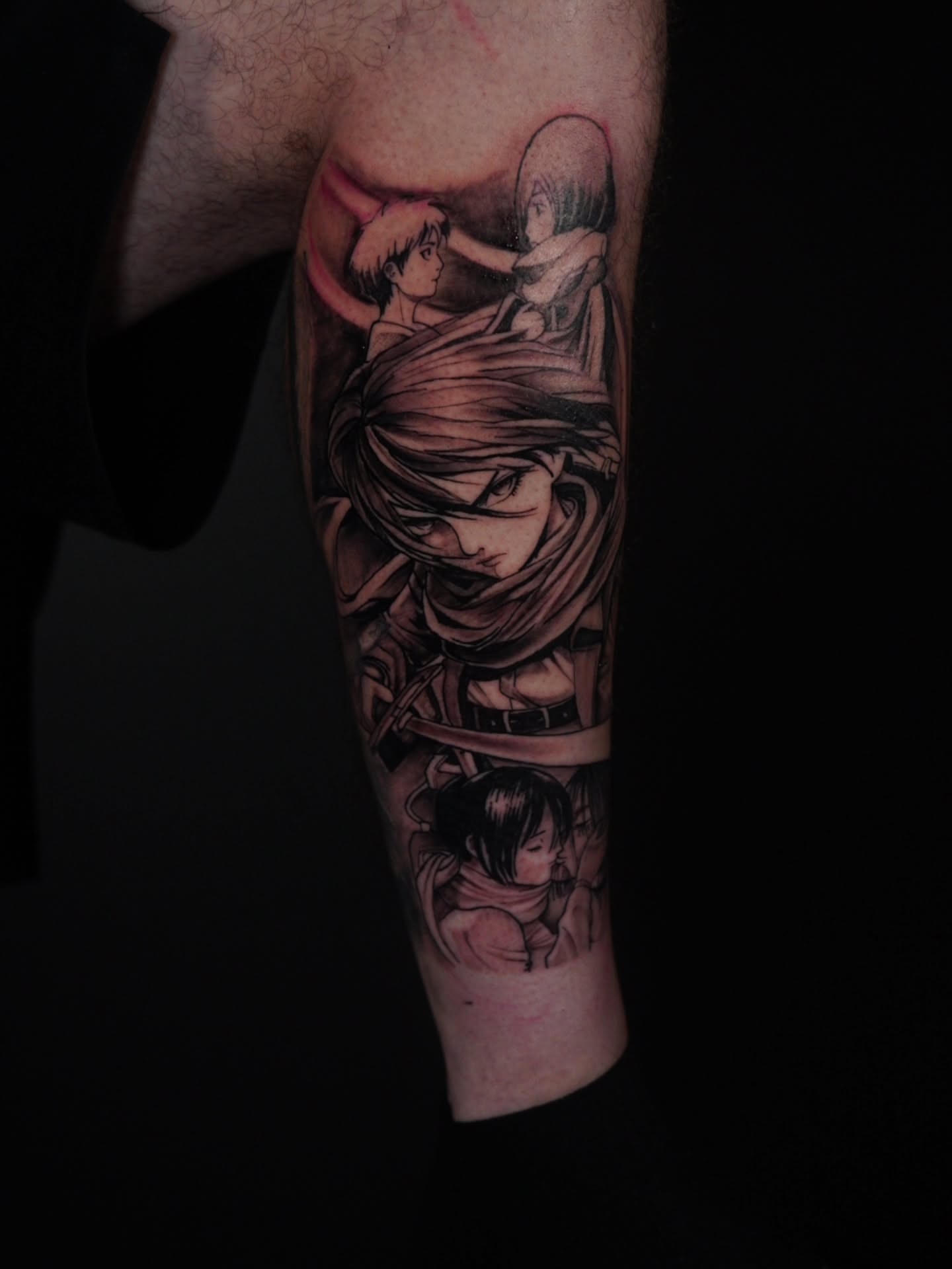 Anime characters anime tattoo on the forearm by @tattoobytats