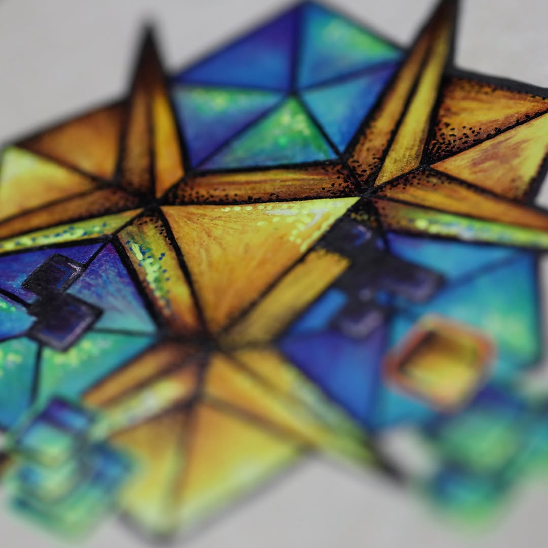 Geometric star geometric tattoo by LiteBriteTattoo, Salt Lake City, Utah
