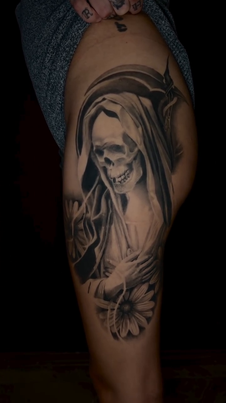 Tattoo by @arlingtonink_nickochoa — dark_realism, black_and_grey