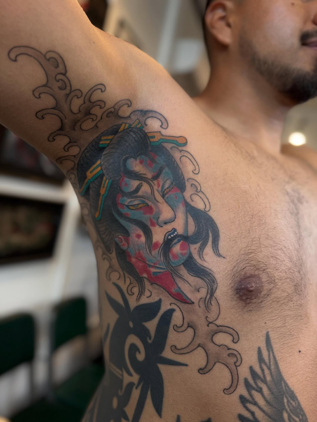 Tattoo by @candikinyobi — japanese_irezumi, black_and_grey