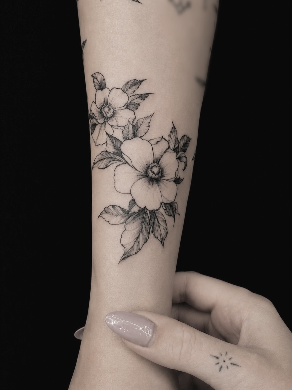 Tattoo by @amber_noir_tattoo — black_and_grey