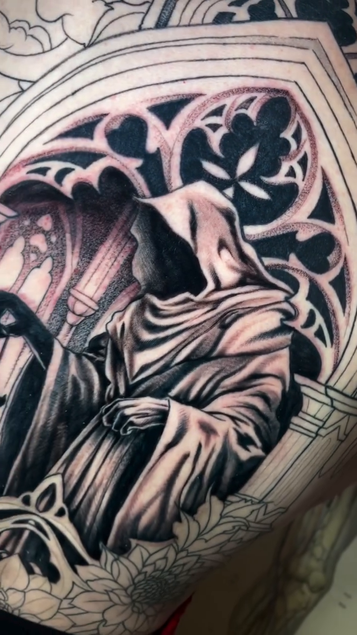 Tattoo by @devzdude — dark_realism, black_and_grey