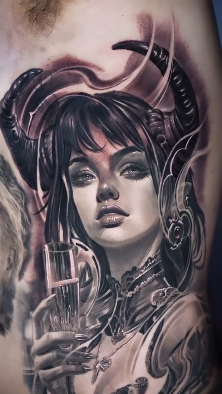 Tattoo by @tattoosbychino — realism, black_and_grey