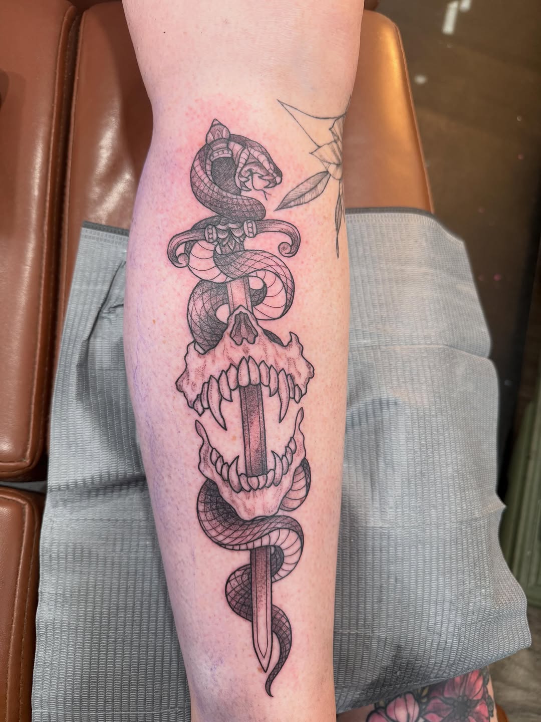 Tattoo by @honeysucktattoo — american_traditional, black_and_grey