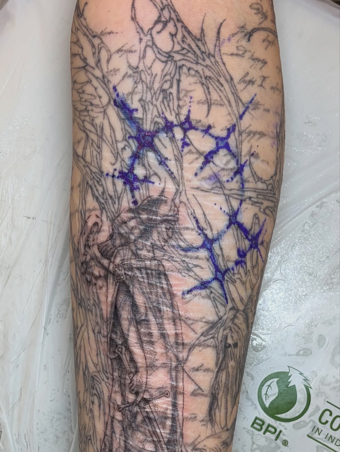Tattoo by @stabzzz333 โ black_and_grey, lettering_script