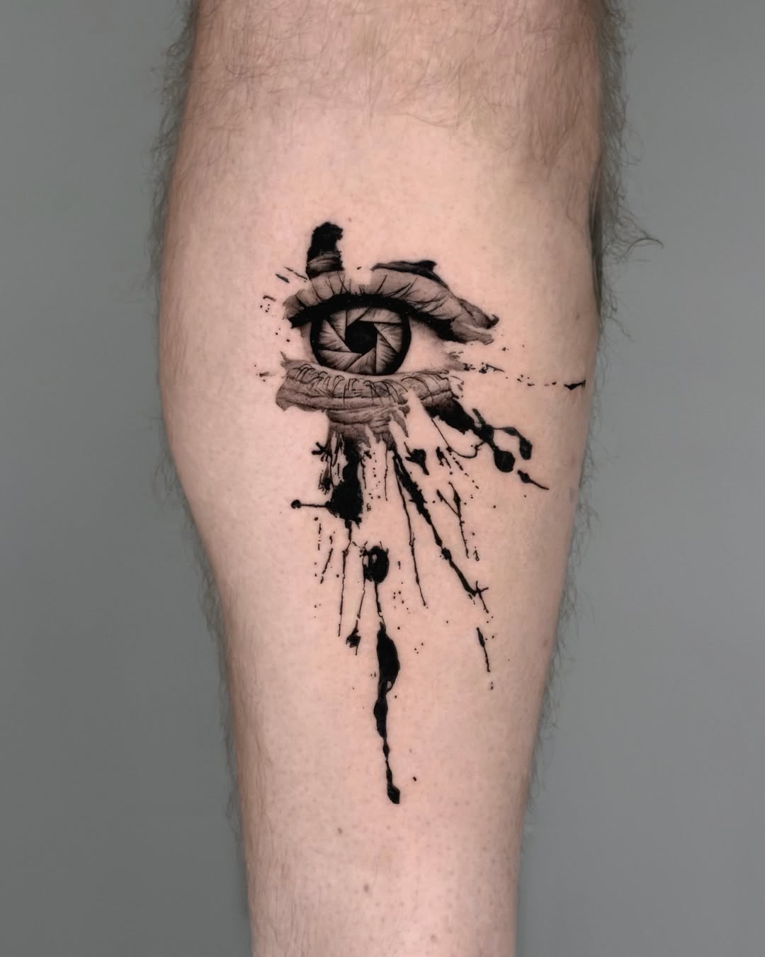 Eye dotwork tattoo on the forearm by Henko