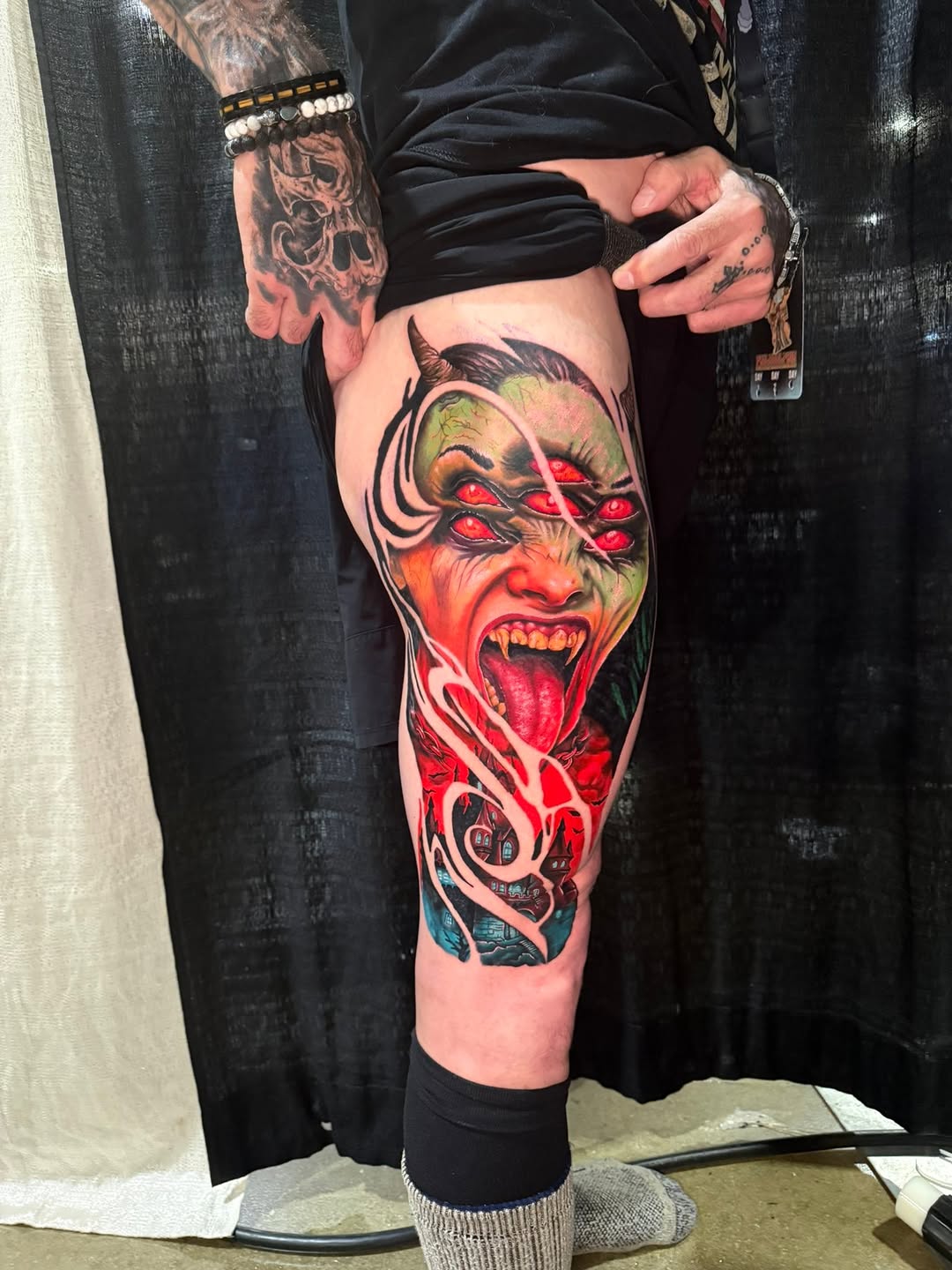 Tattoo by @zac_inkd — dark_realism, trash_polka