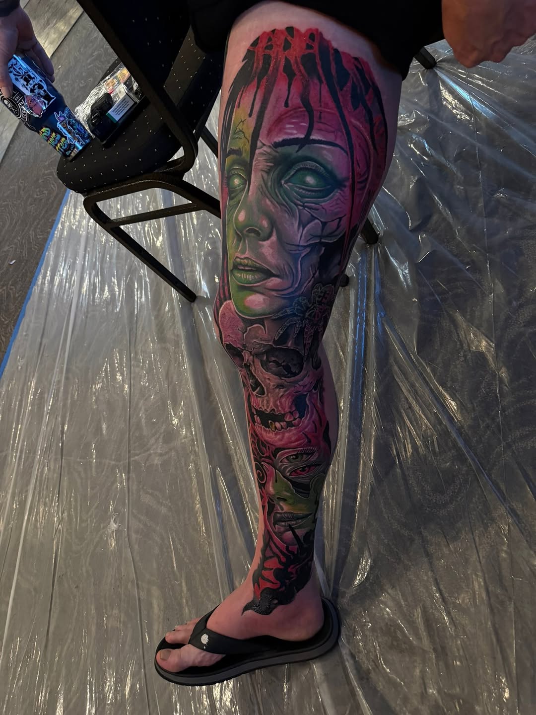 Tattoo by @zac_inkd — dark_realism, trash_polka