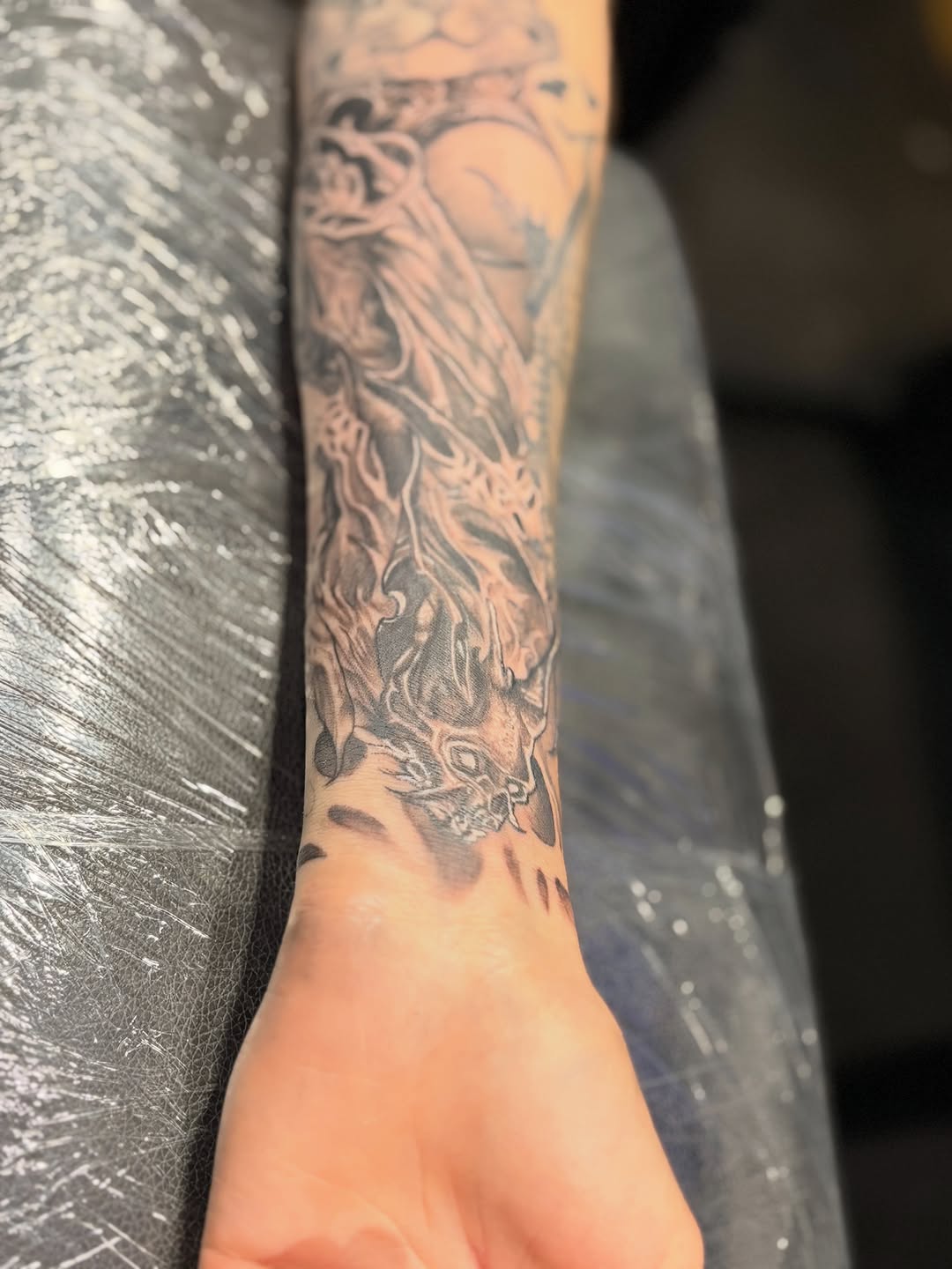 Tattoo by @sladesink — dark_realism, black_and_grey