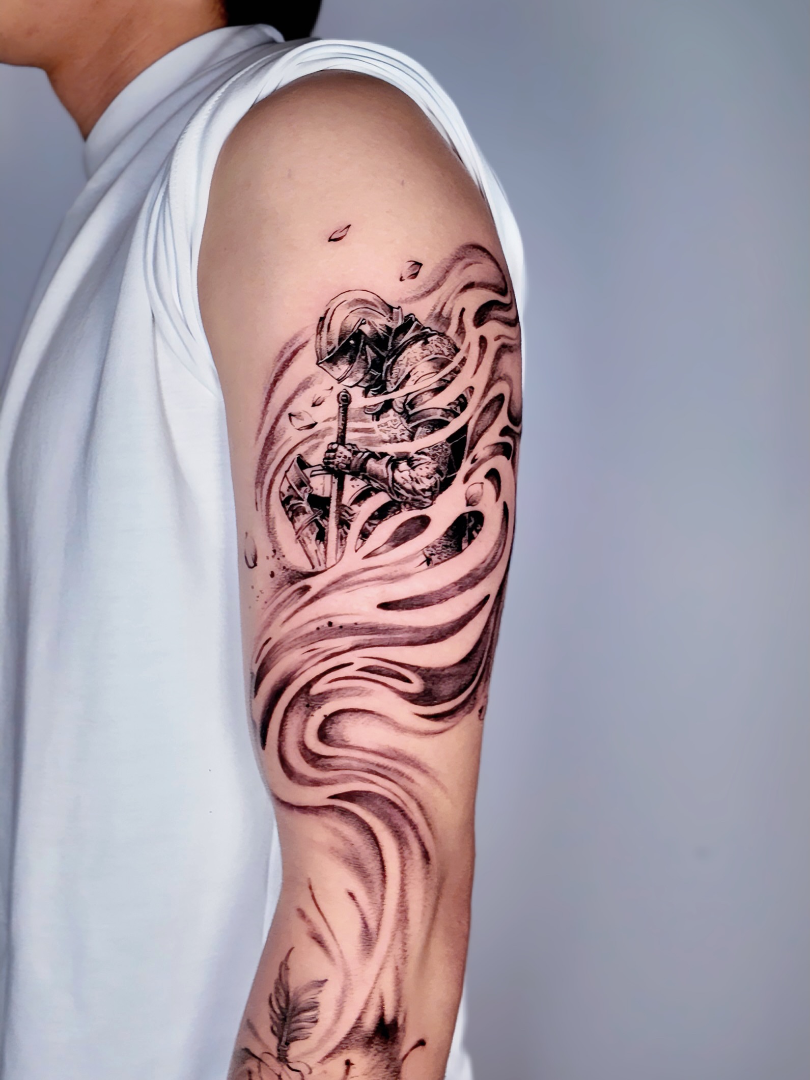 Tattoo by @junsinkmontreal — black_and_grey