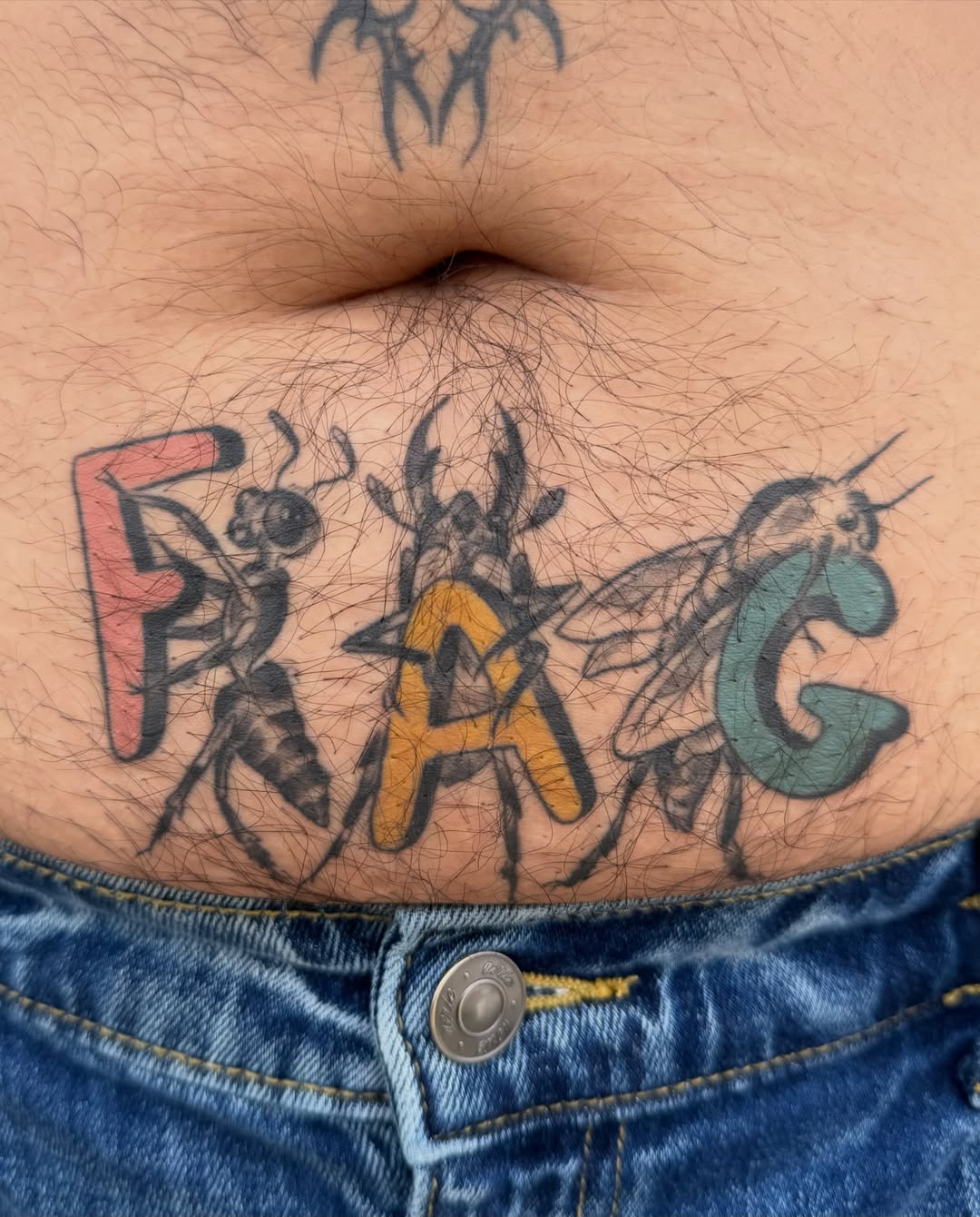Ants and letters black and grey tattoo by Roswell Orellana 👽🛸
