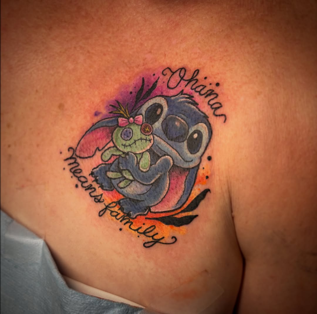 Tattoo by @acmtattoo — dotwork, watercolor