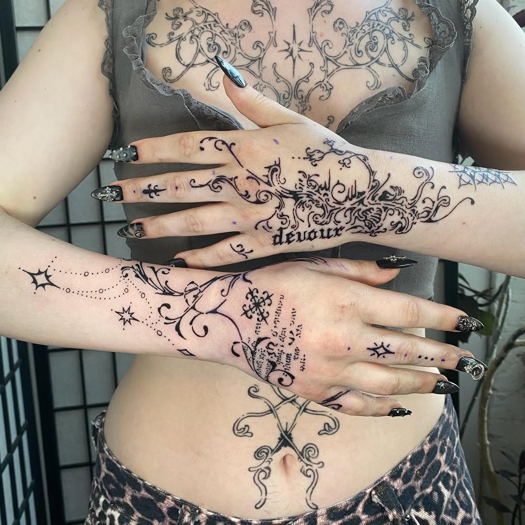 Tattoo by @woodniptat — ornamental, lettering_script