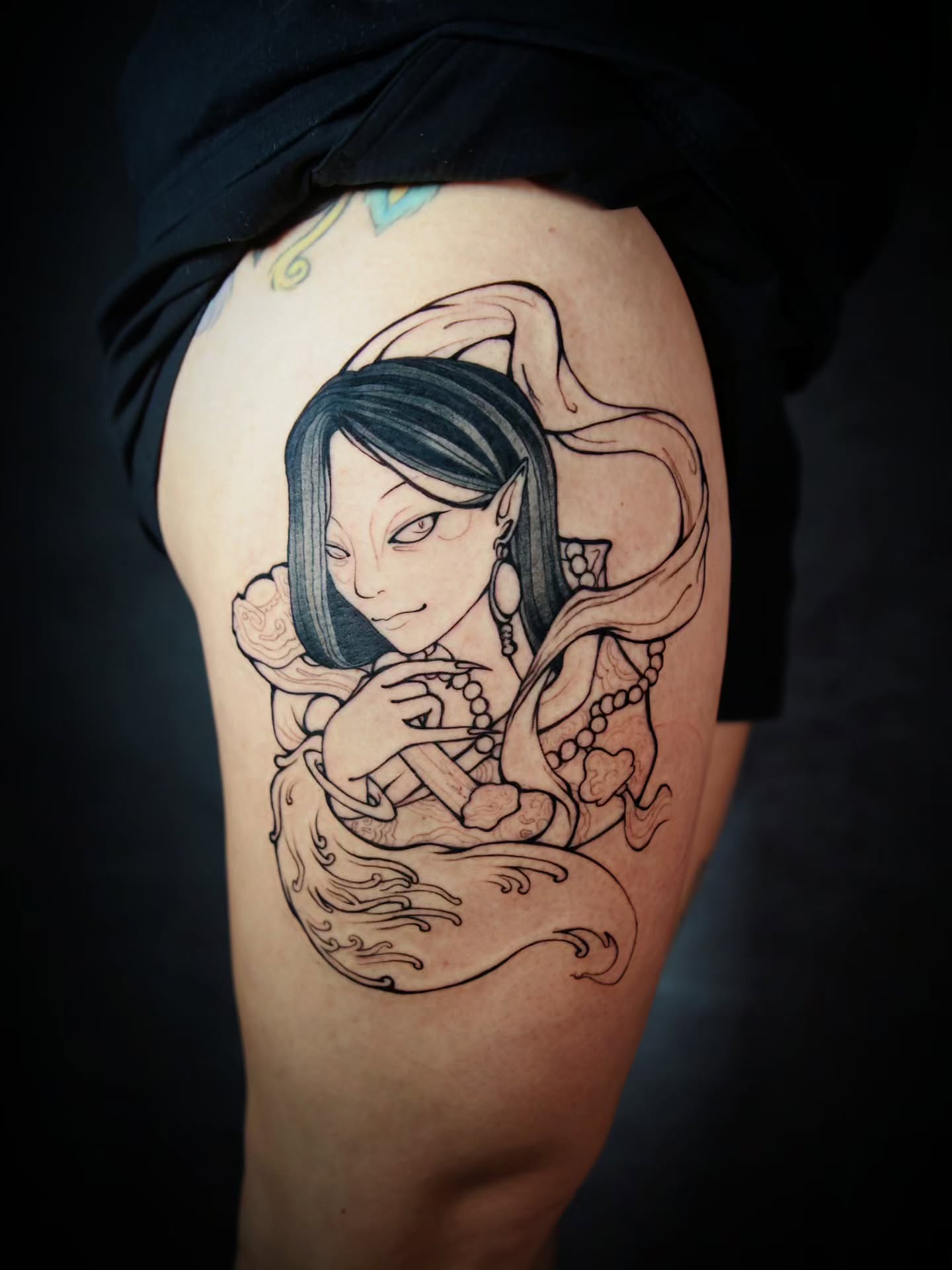 Tattoo by @hyena_lapis — anime
