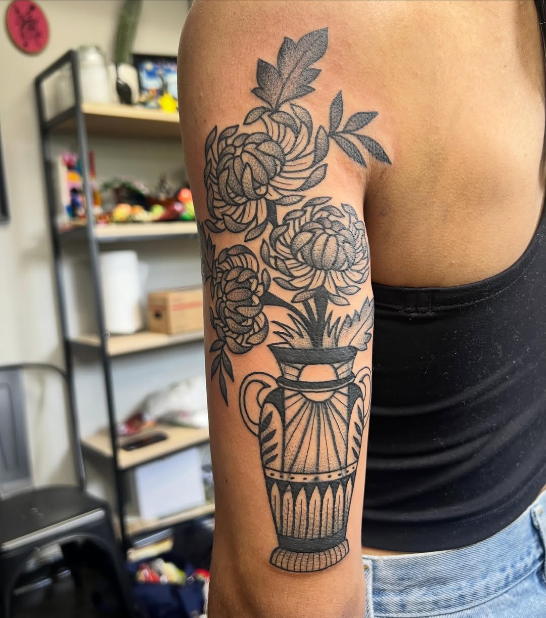 Tattoo by @taylorthetattooer — black_and_grey, ornamental