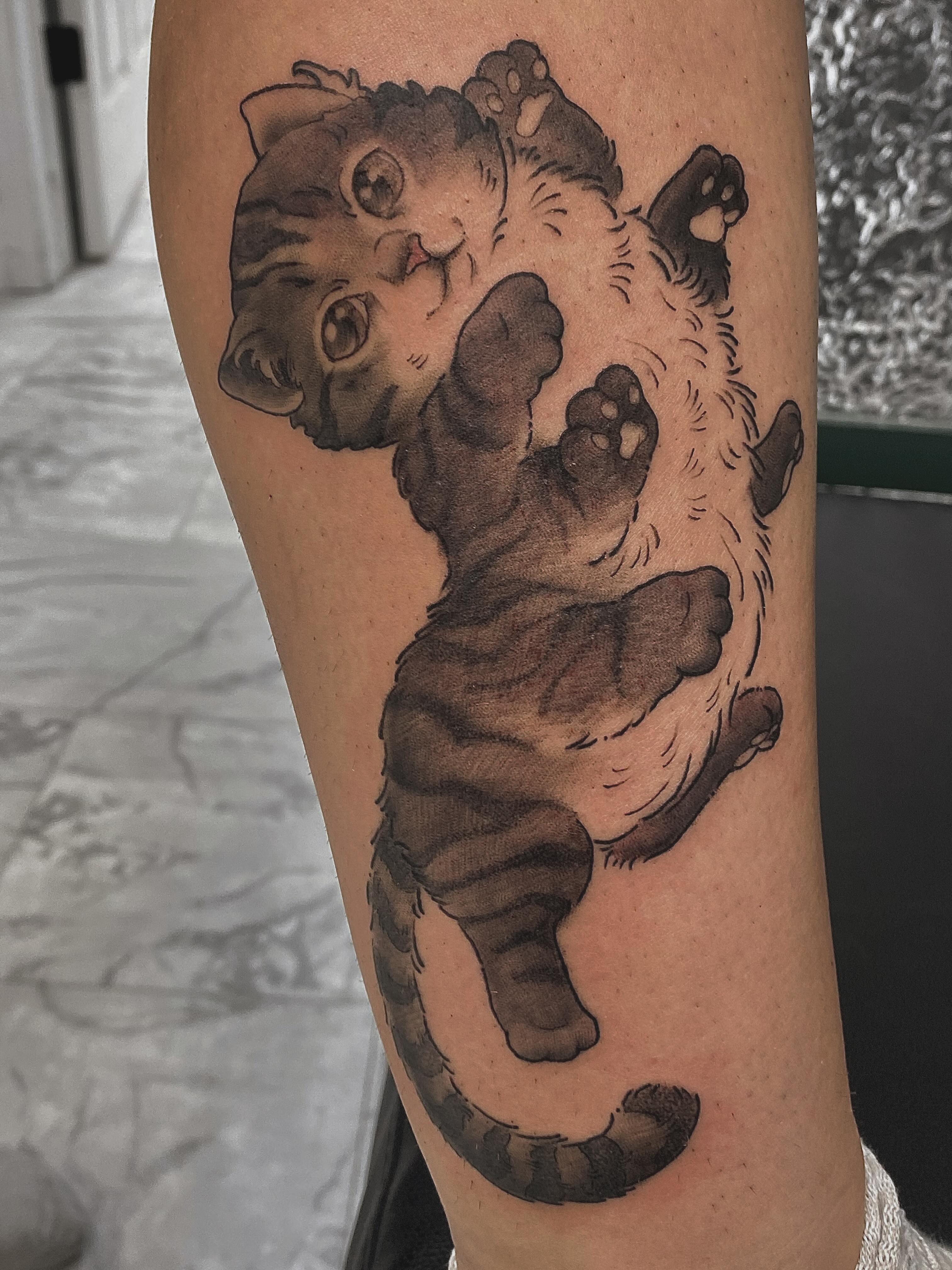 Tattoo by @gillygoatpokes — black_and_grey