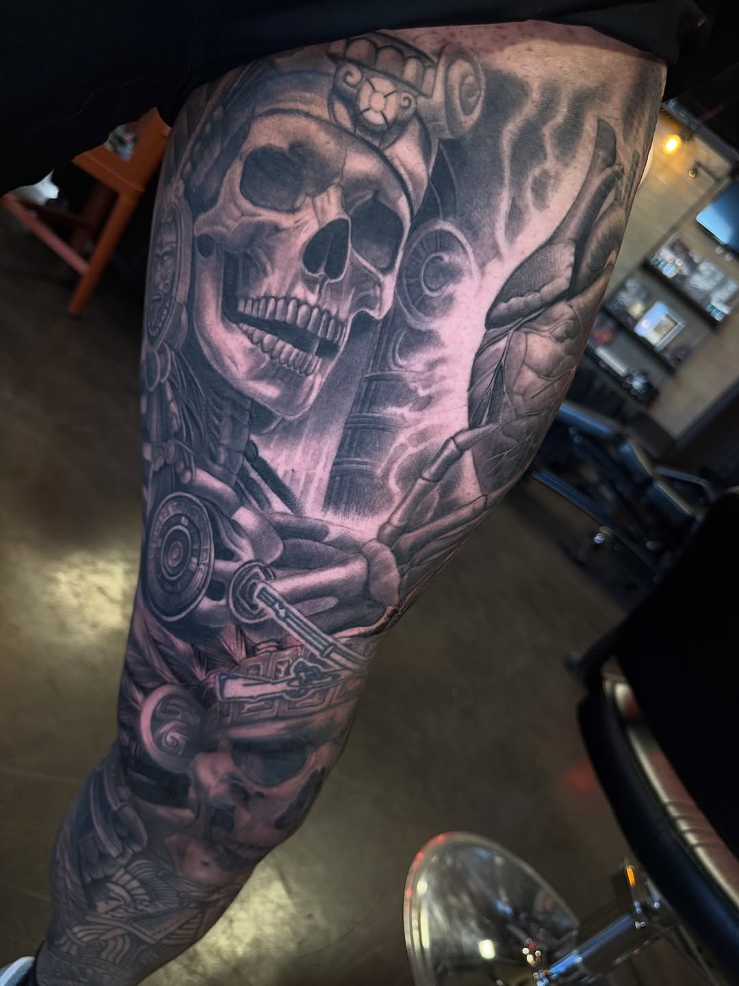 Tattoo by @smokestatts21 — black_and_grey, realism