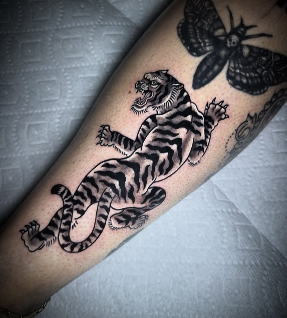 Tattoo by @rotten_randi_tattoo — black_and_grey