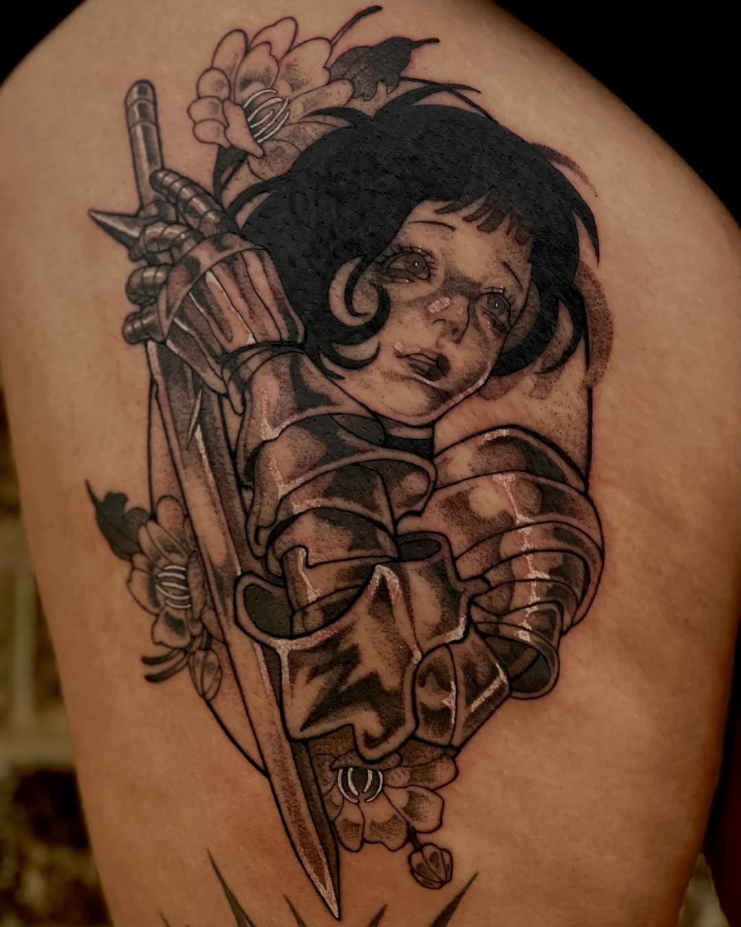 Tattoo by @mousepawz_tattoo — dark_realism, black_and_grey