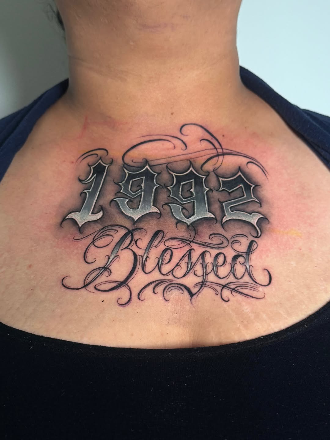 Tattoo by @alv13ink โ lettering_script, chicano