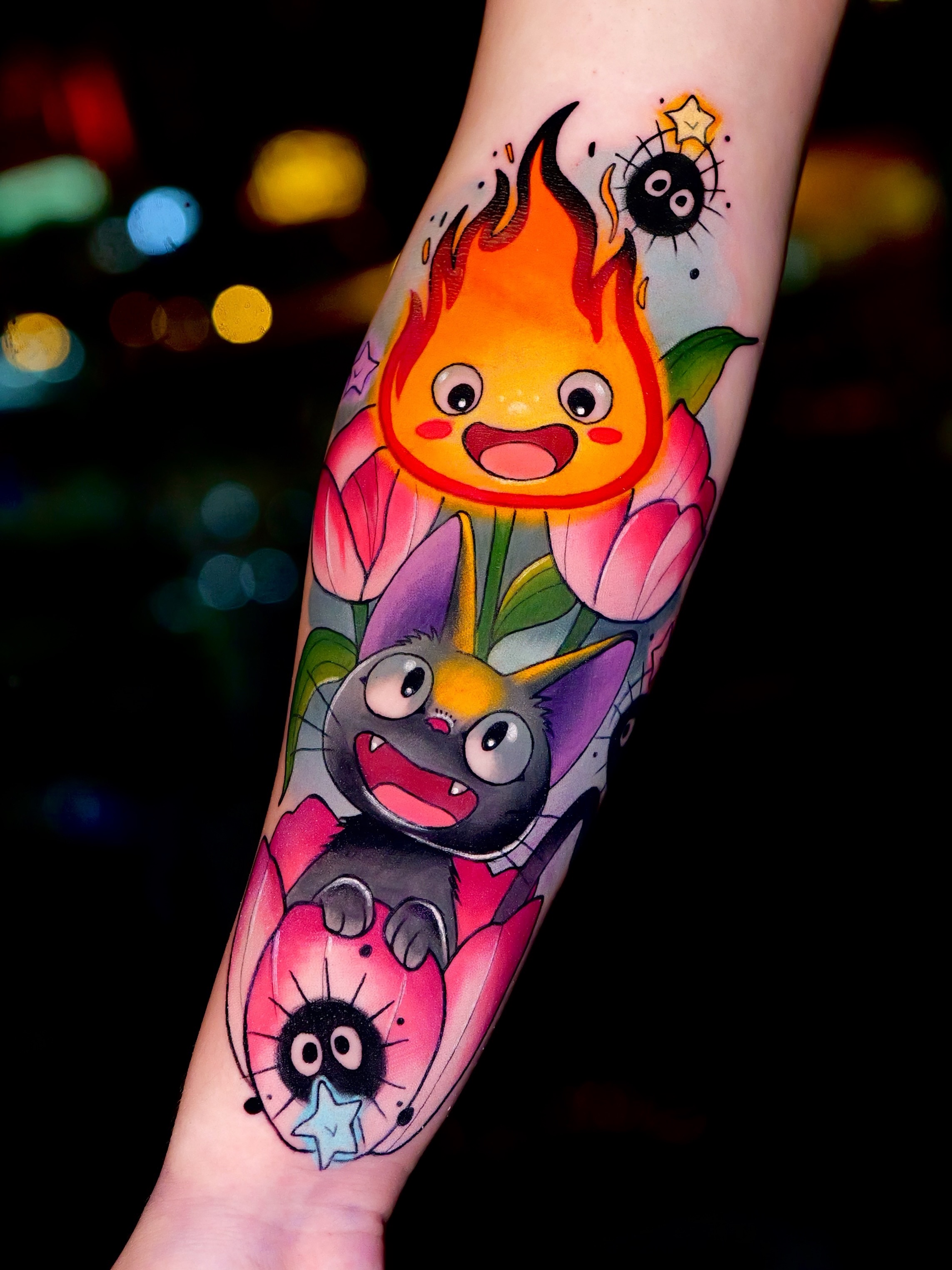 Tattoo by @ale.rivz — anime, dotwork