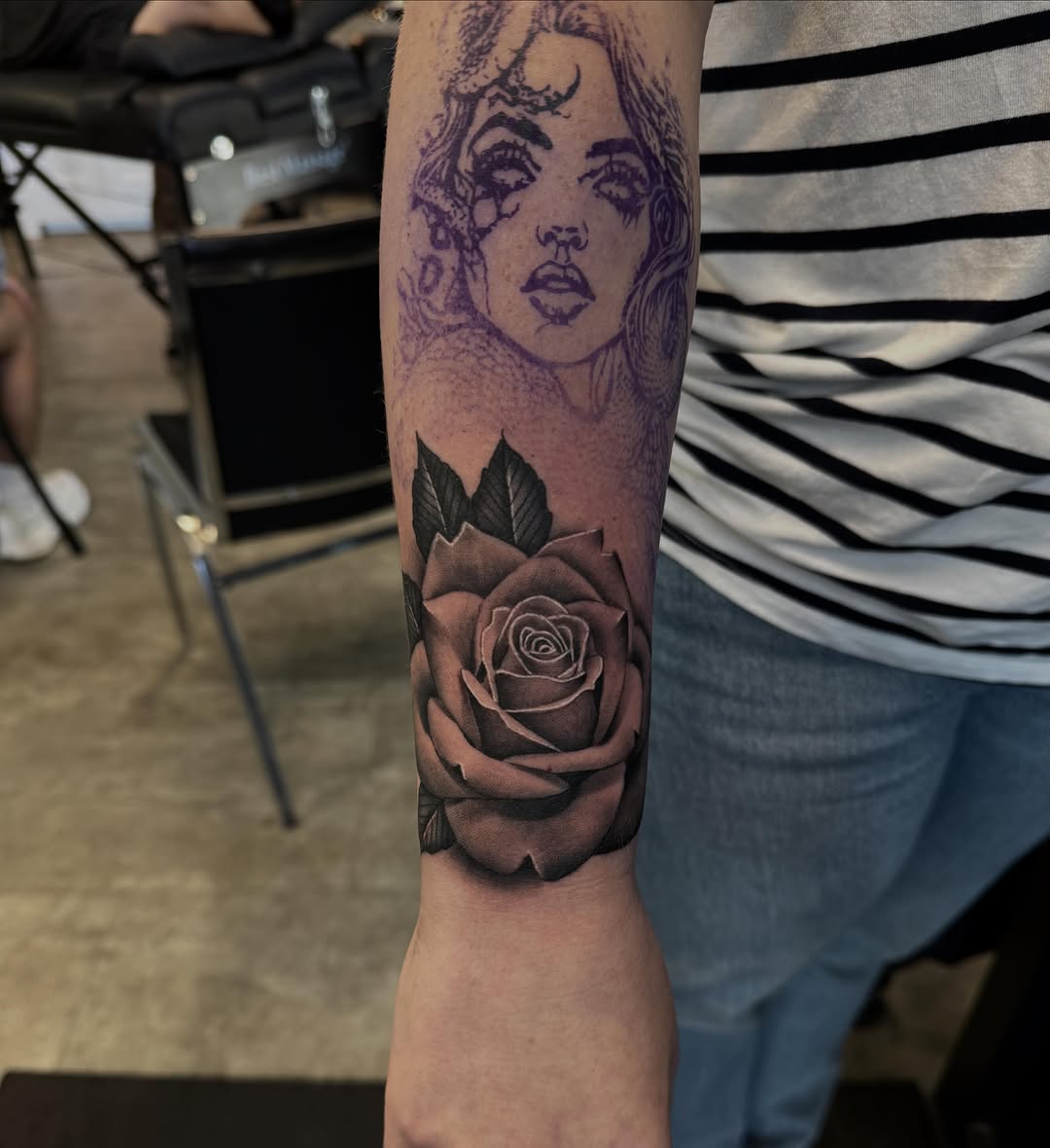 Tattoo by @_aaroncarey — black_and_grey, realism