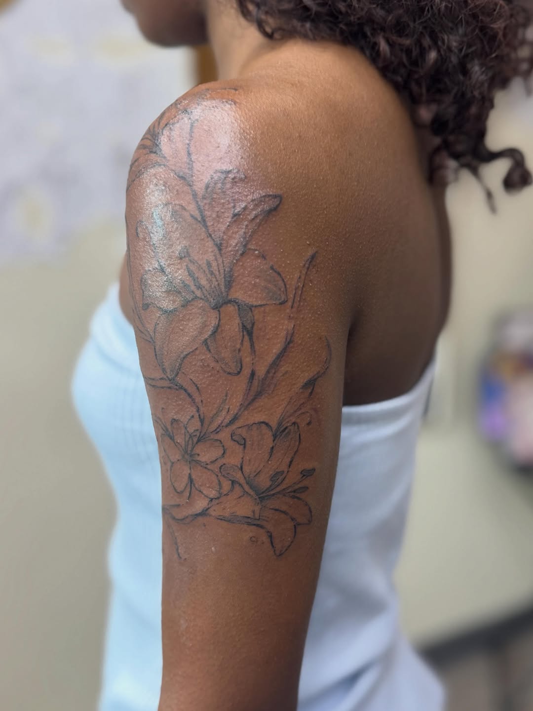 Tattoo by @rebecca.rose.tattoos — fine_line, black_and_grey