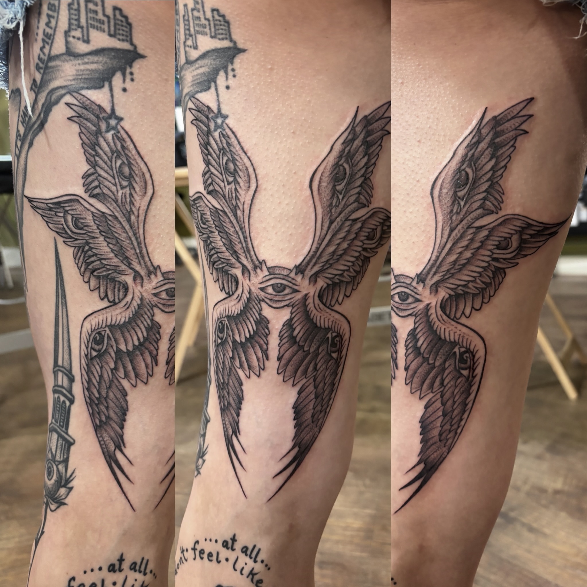 Tattoo by @theblackdottattoo — black_and_grey