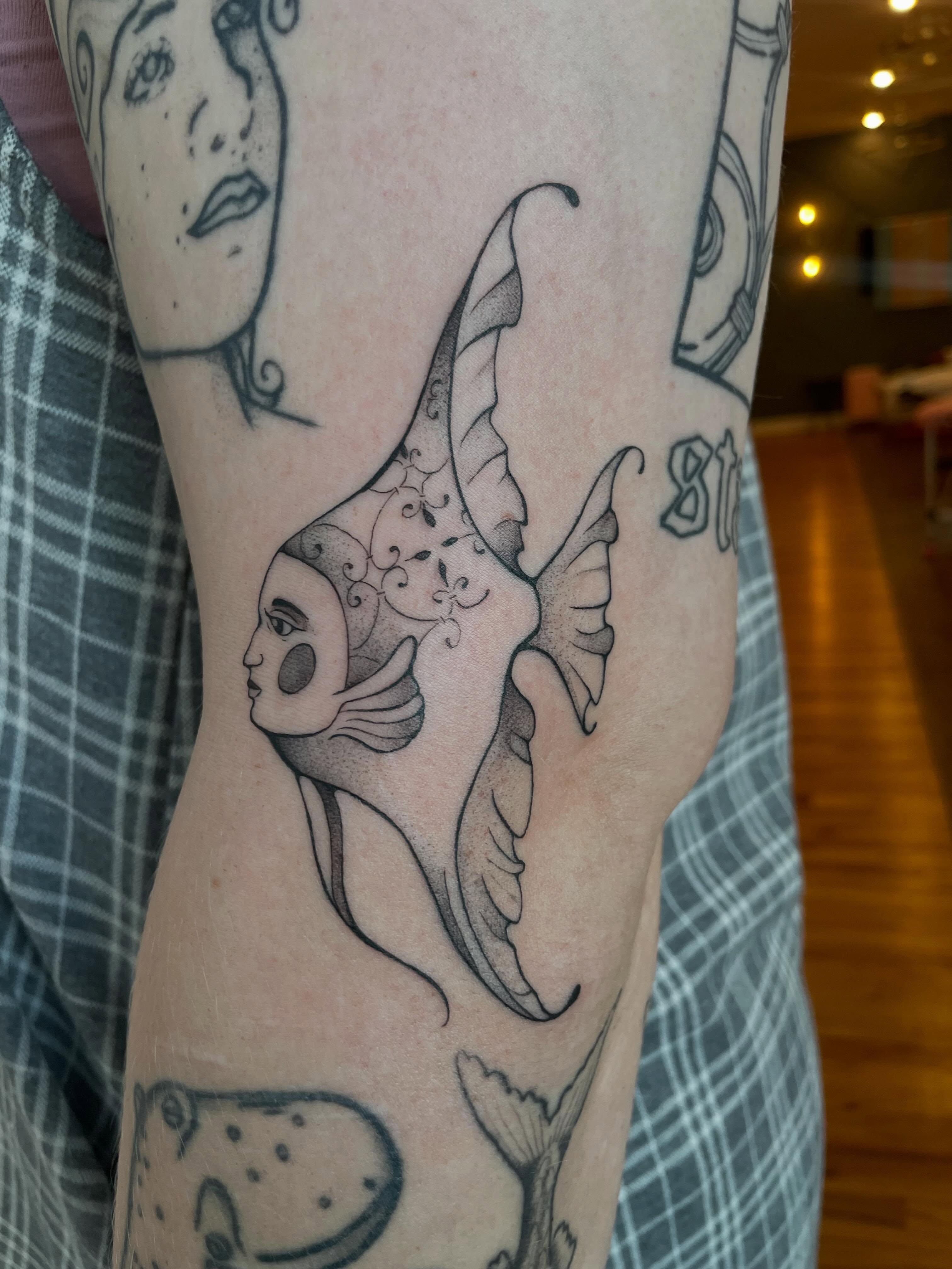 Tattoo by @ghostlypokes — black_and_grey