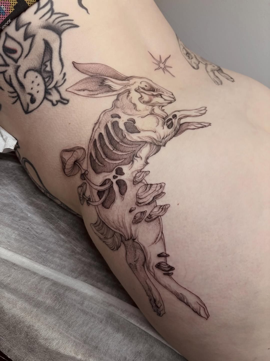 Tattoo by @vaprol — black_and_grey, dark_realism