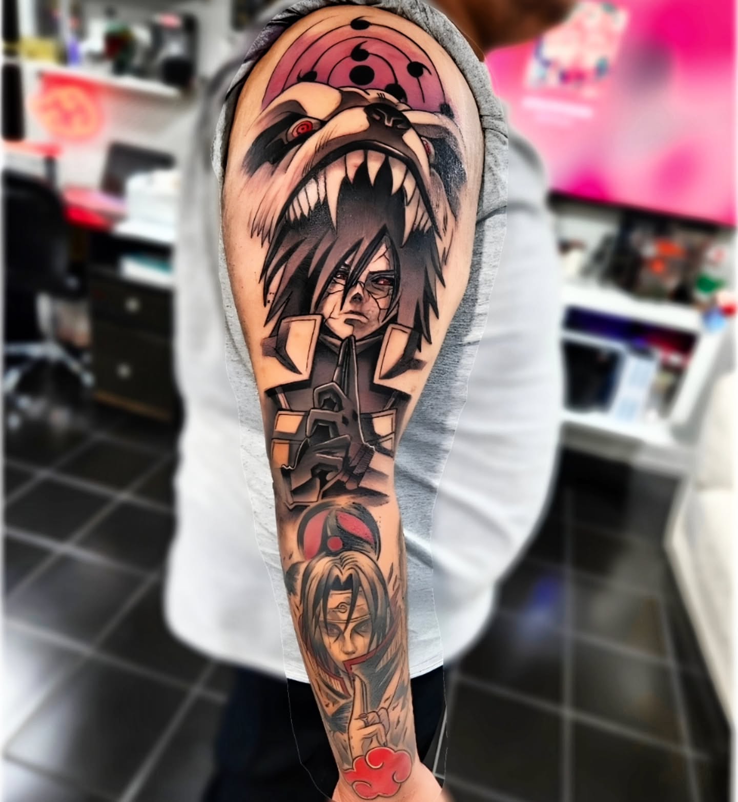 Anime characters anime tattoo on the forearm by "El Jose" Tattoo