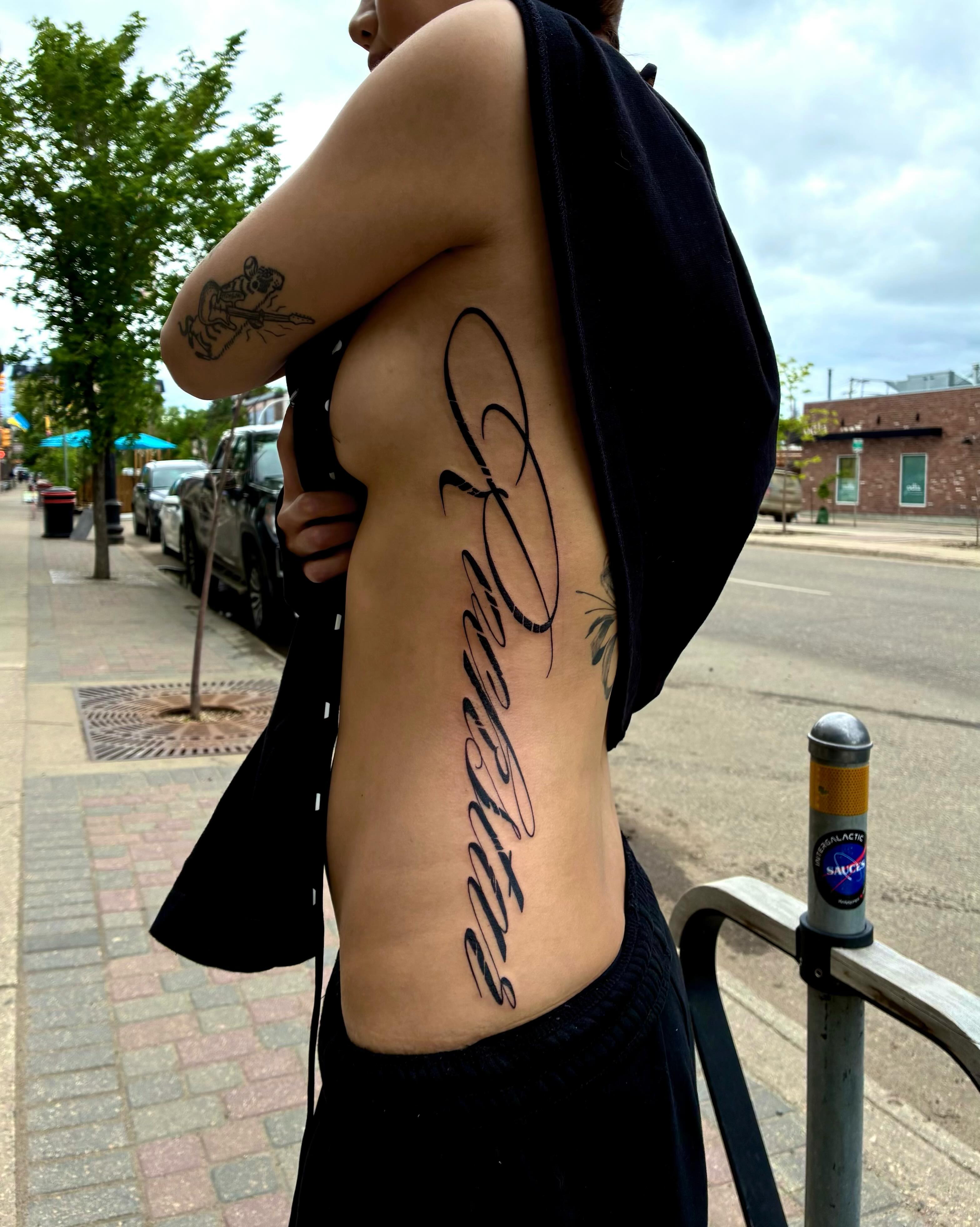 Tattoo by @smashyourboyy — lettering_script