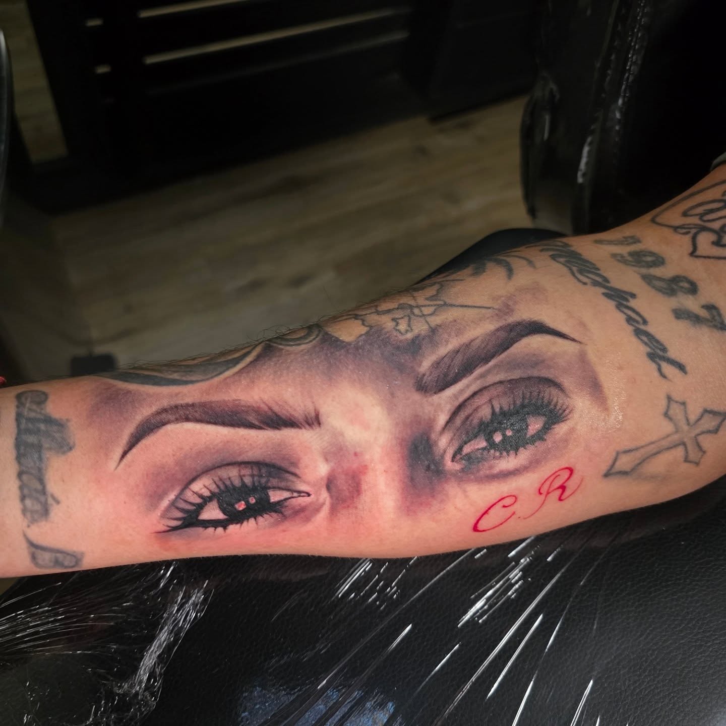 Eye realism tattoo on the forearm by Matriix.Ink Tattoos, Groton, Connecticut